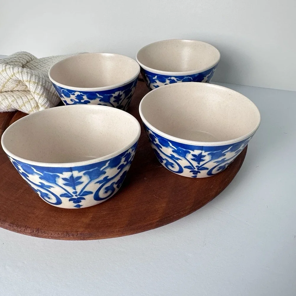 4 Blue & White Patina Vie 